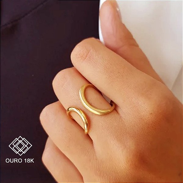 Anel Vazado Ouro 18k