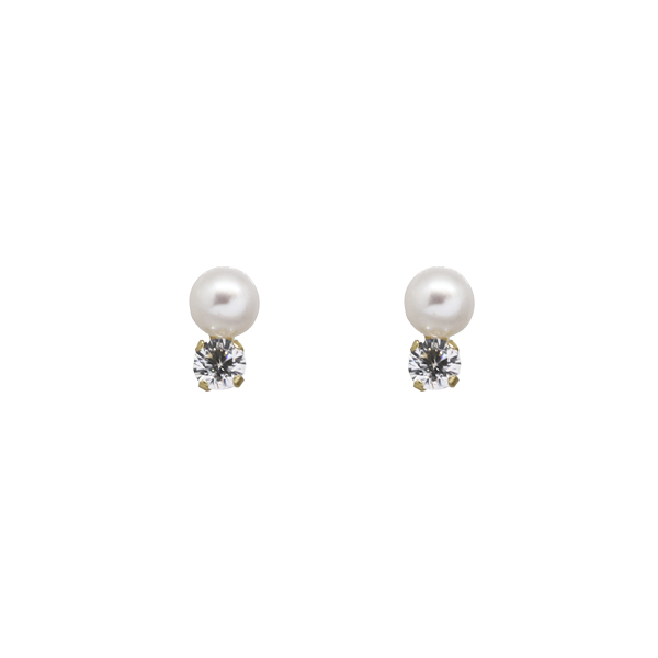 Brinco Infantil Pérola Ouro 18k