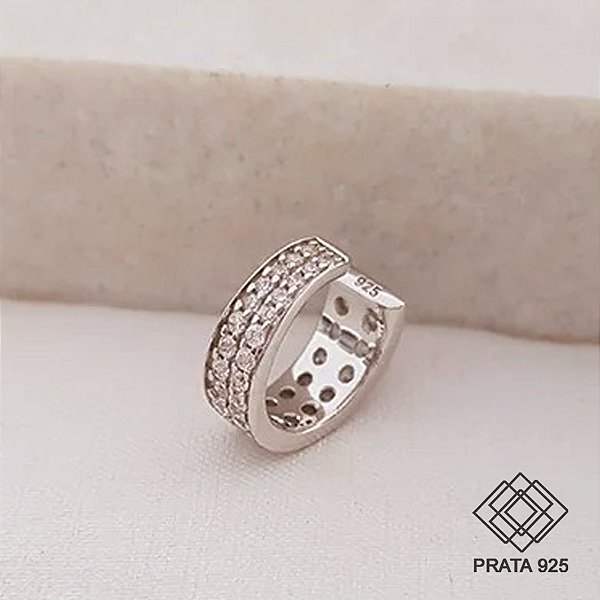 Piercing Encaixe Prata 925 Zircônias