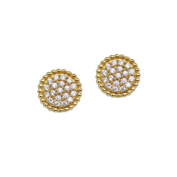 Brinco Chuveiro Ouro 18k Zircônias