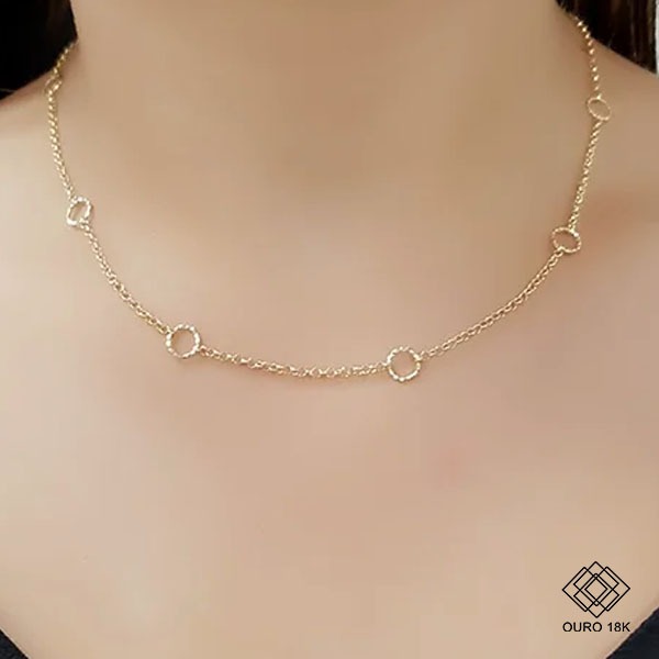 Gargantilha Elo Ouro 18k