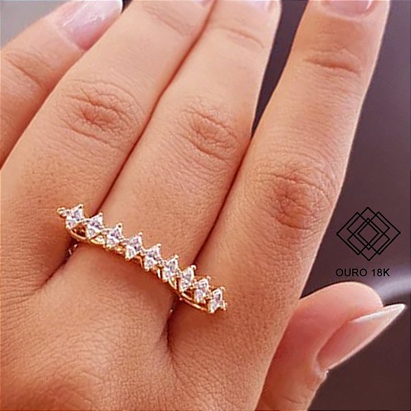Anel Bruges Ouro 18K Diamante Cultivado