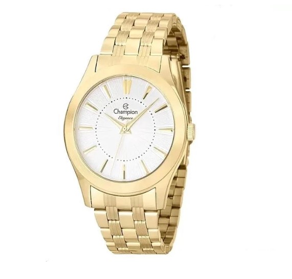 Kit Relógio Champion Feminino Dourado Cn25378k