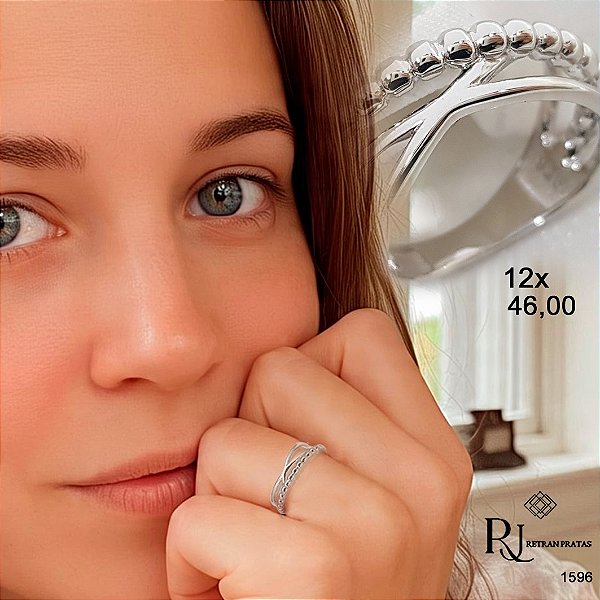 Anel Esferas Prata 925