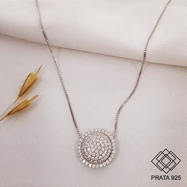 Gargantilha Tríade Prata 925 Zircônia