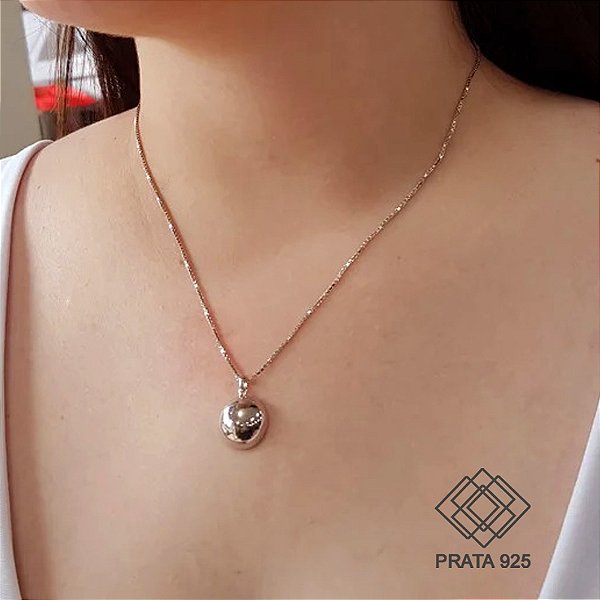 Gargantilha Meia Bola Prata 925