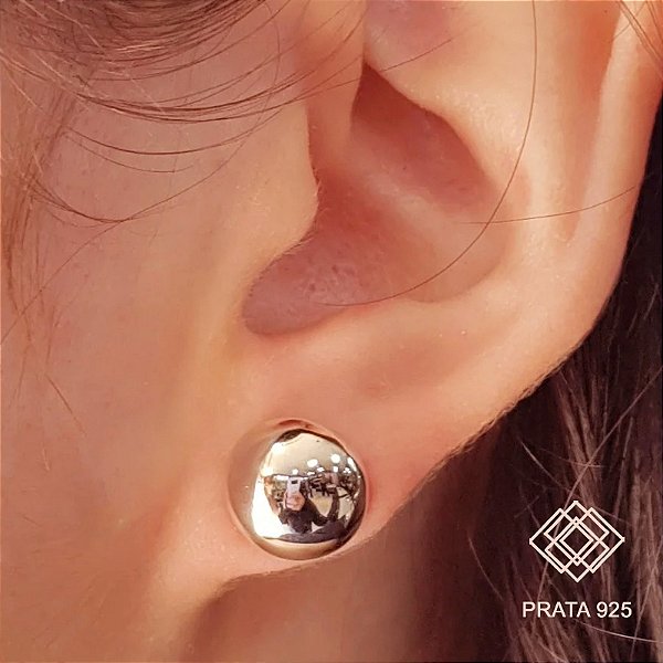 Brinco Meia Bola Prata 925