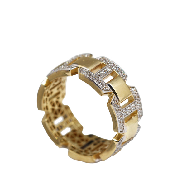 Anel Corrente Ouro 18k Zircônia