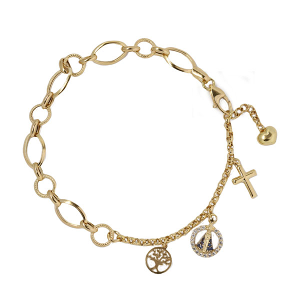 Pulseira Pingentes Ouro 18k