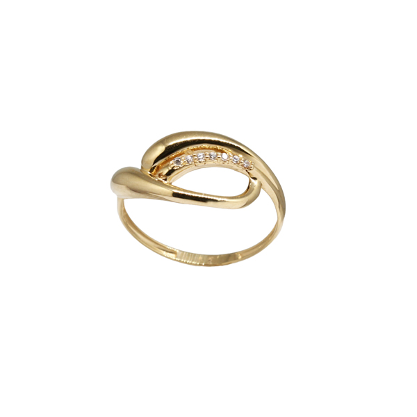 Anel Bold Ouro 18k Zircônia