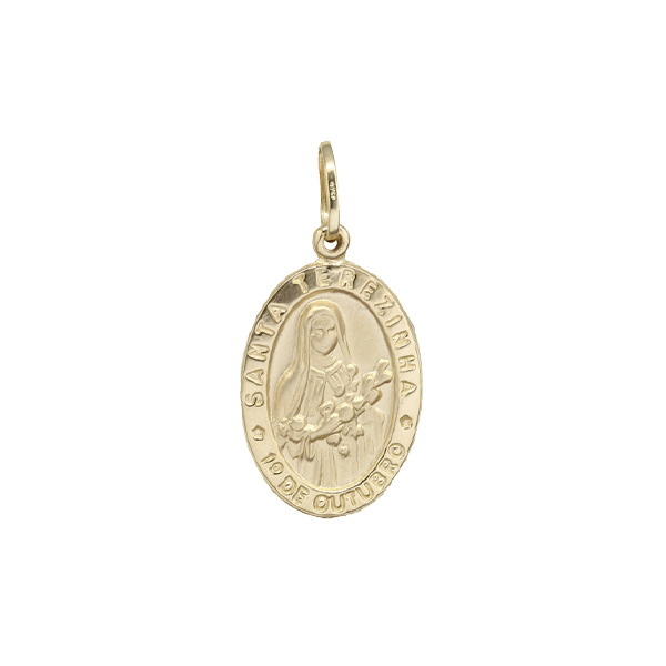 Pingente Medalha Santa Terezinha Ouro 18k