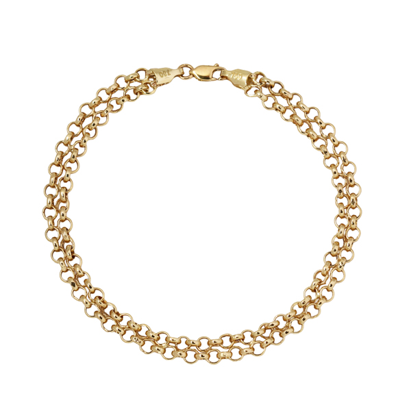 Pulseira Elo Português Dublo Ouro 18k