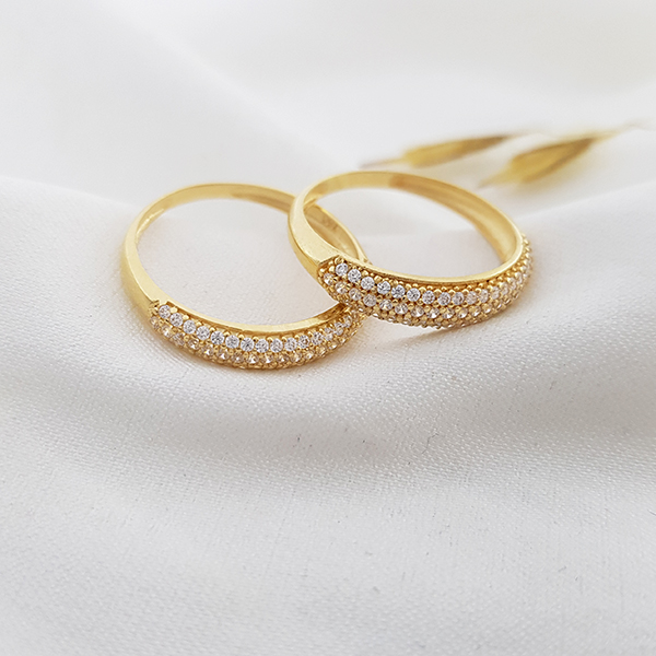 Anel Aparador Ouro 18k Zircônia