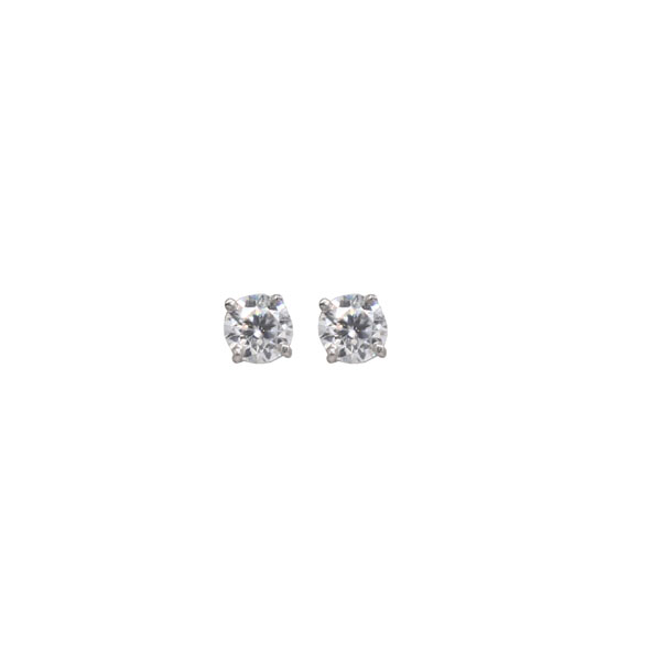Brinco Ponto de Luz Ouro Branco 18k e Moissanite