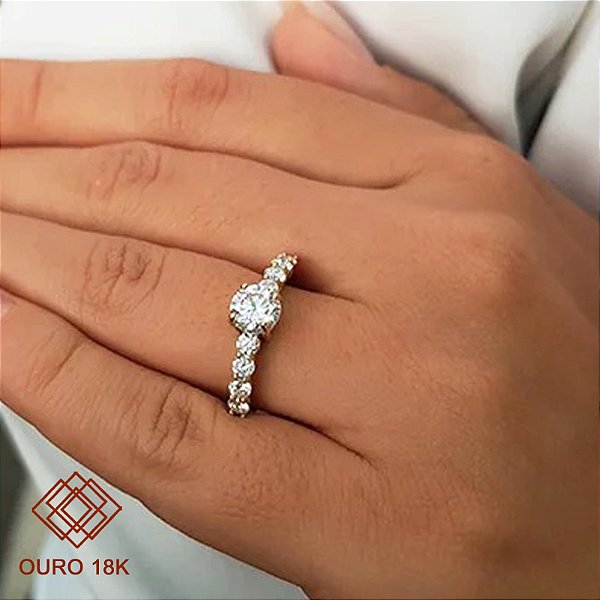 Anel Solitário Ouro 18k - Diamante Cultivado 1,39 Quilates