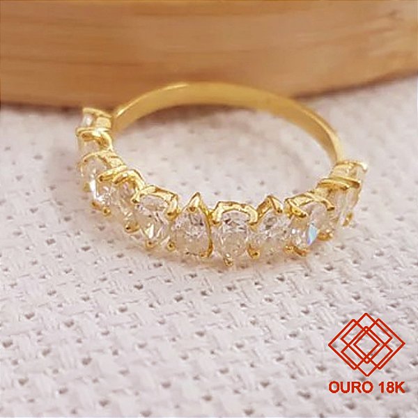 Anel Aparador Navetes Ouro 18k Diamante Laboratório 1,87 Quilates