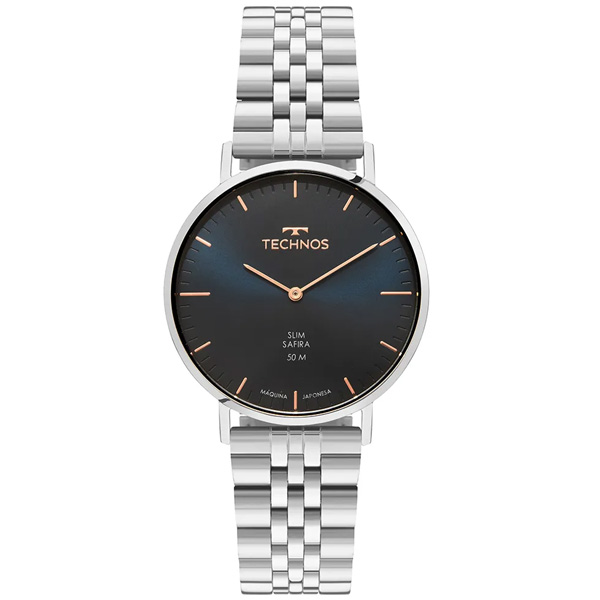 Relógio Technos Masculino Slim Prata 2025luh/1a