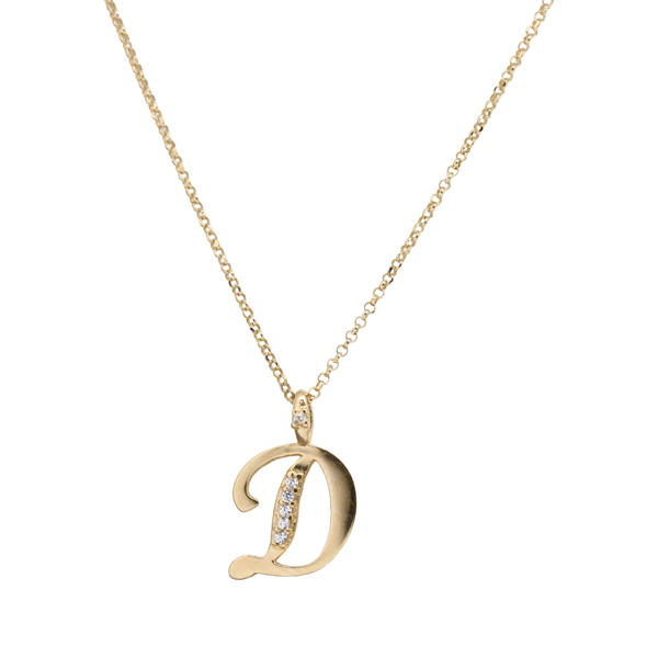 Kit Cordão Elo Português Ouro 18k + Pingente Letra D Ouro 18k