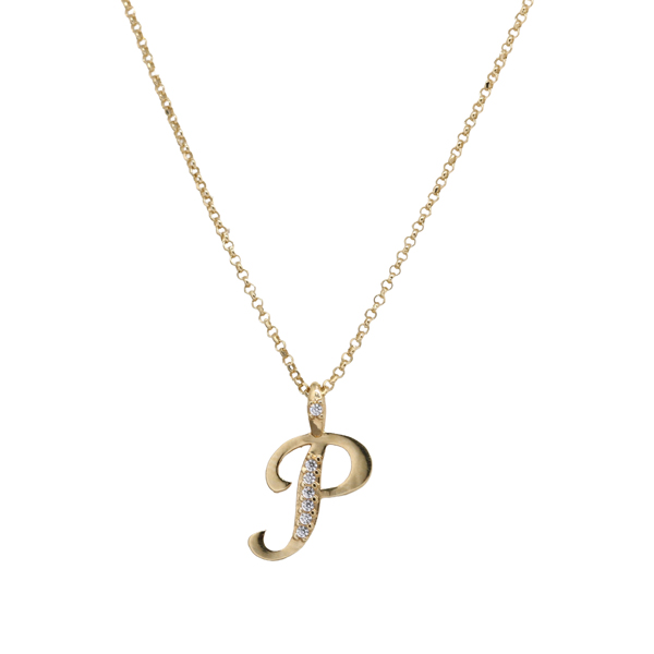 Kit Cordão Elo Português Ouro 18k + Pingente Letra P Ouro 18k