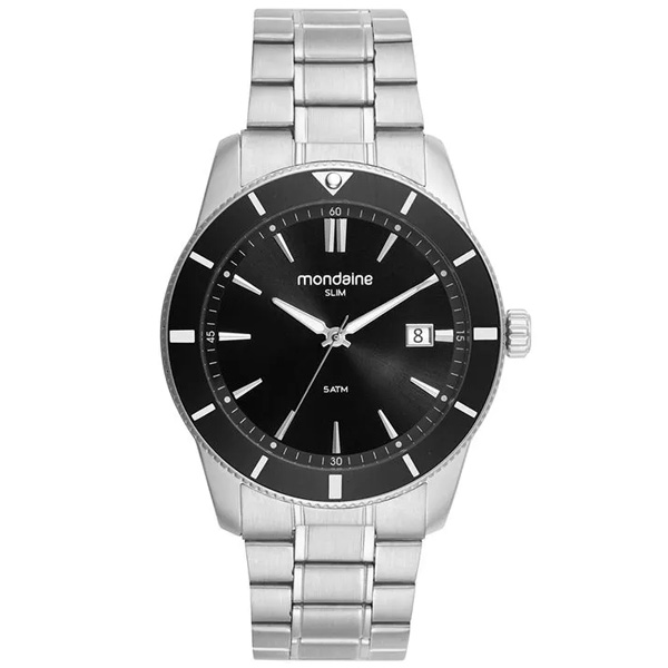 Relógio Masculino Caixa Slim Calendário Prata 32947g0mvne3