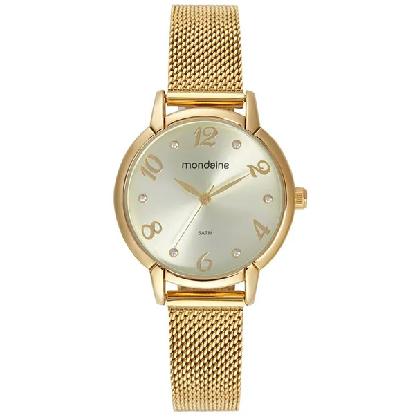 Relógio Mondaine Feminino Aço Dourado 32702lpmvde1