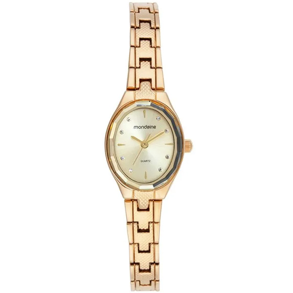 Relógio Mondaine Feminino Oval Dourado 32935lpmvdm1