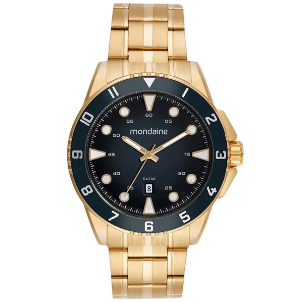Relógio Mondaine Masculino Calendário Dourado 32951gpmvde1