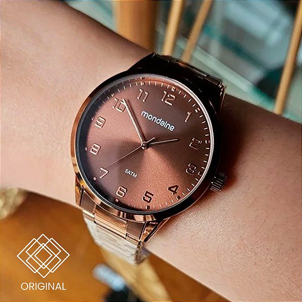 Relógio Mondaine Feminino Aço Marrom 32942lpmvme1