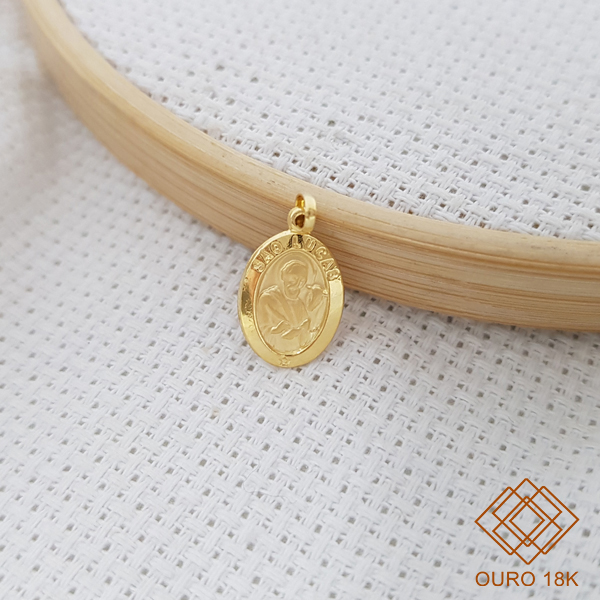 Pingente Medalha São Lucas Ouro 18k