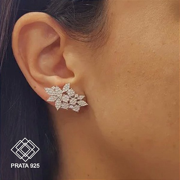 Brinco Ear Cuff Prata 925 Zircônias