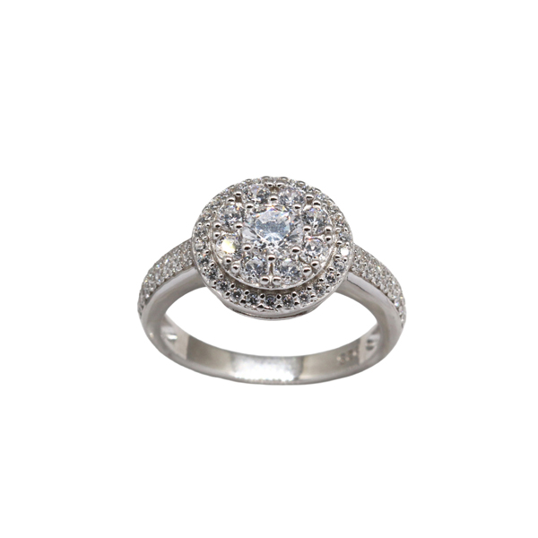 Anel Chuveiro Prata 925 Zircônias