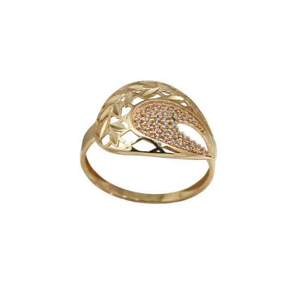 Anel Diamantado Ouro 18k Zircônias