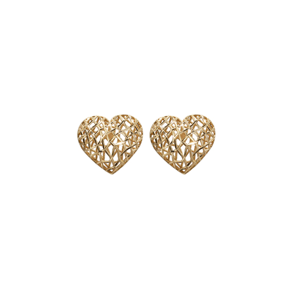Brinco Coração Filigrana Ouro 18k