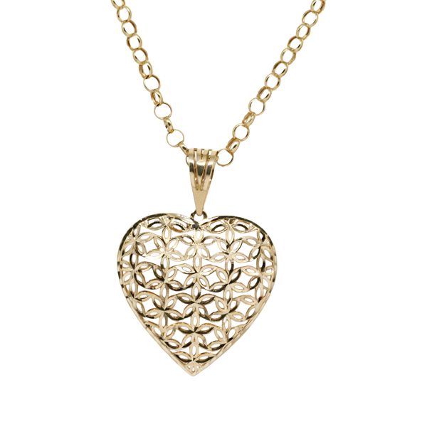 Kit Cordão Ouro 18k + Pingente Coração Diamantado