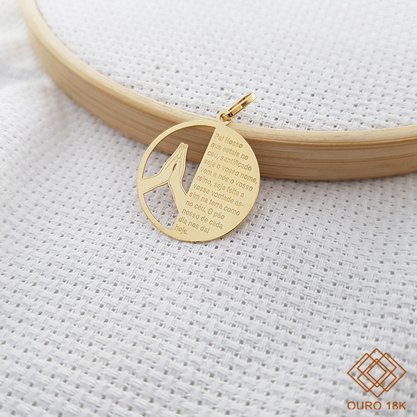 Pingente Pai Nosso Ouro 18k