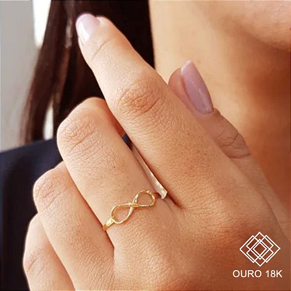 Anel Infinito Ouro 18k