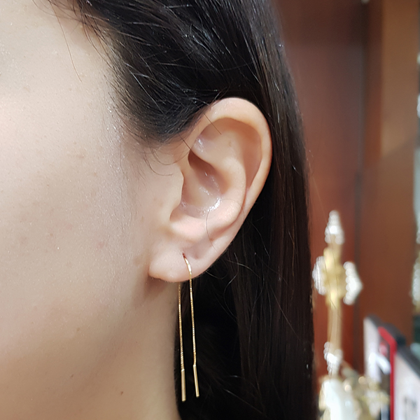 Brinco Anzol Veneziano Grande Ouro 18k