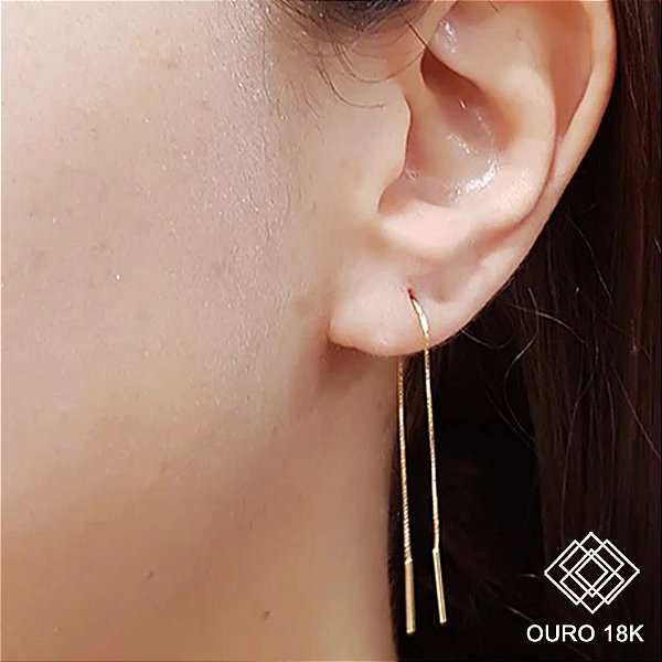 Brinco Anzol Veneziano Grande Ouro 18k