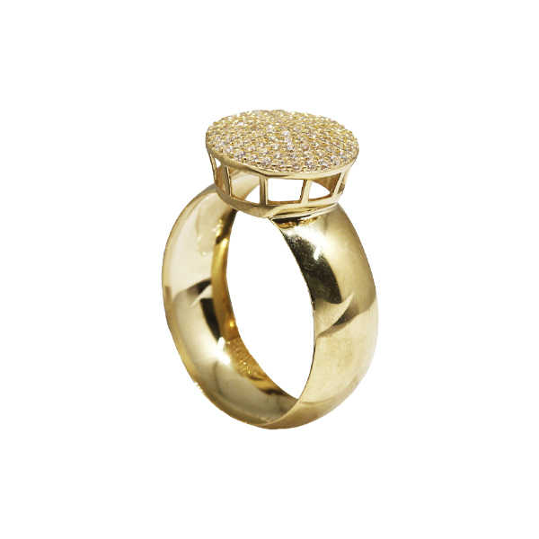Anel Chuveiro Ouro 18k Zircônias