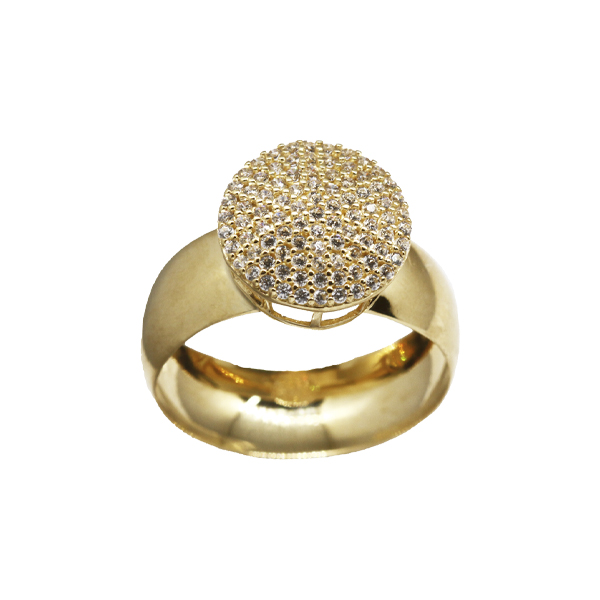 Anel Chuveiro Ouro 18k Zircônias