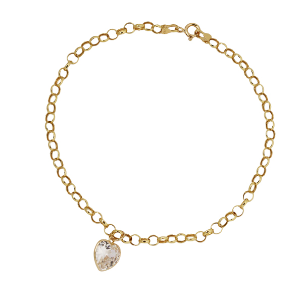 Kit Pulseira Ouro 18k + Pingente Coração Ouro 18k