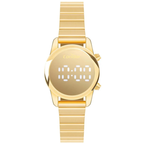 Relógio Condor Digital Feminino Dourado Comd26aai/4d