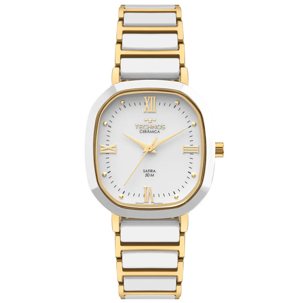 Relógio Technos Feminino Ceramic Sapphire Dourado 2035ndw/1b