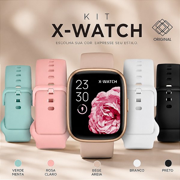 Relógio Smartwatch X-Watch Troca Pulseira Xswuqpi011a