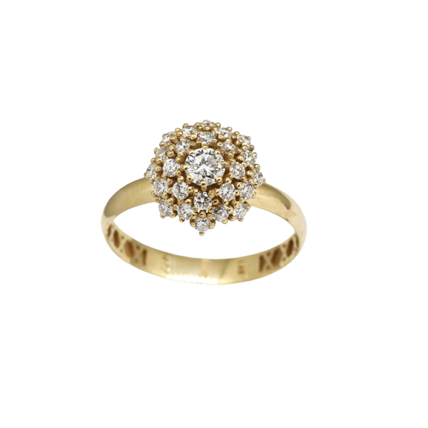 Anel Chuveiro Rainha Ouro 18k Diamante Laboratório