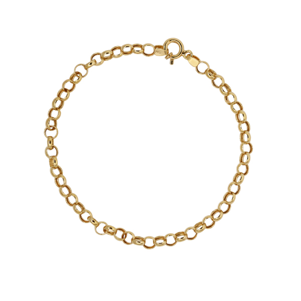 Pulseira Elo Português 4mm Feminina Ouro 18k