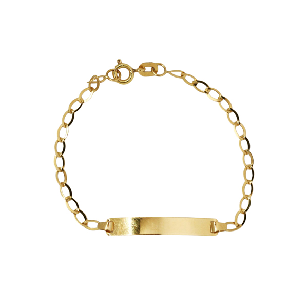 Pulseira Plaquinha Infantil Masculina Ouro 18k