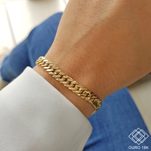 Pulseira Groumet Feminina Ouro 18k