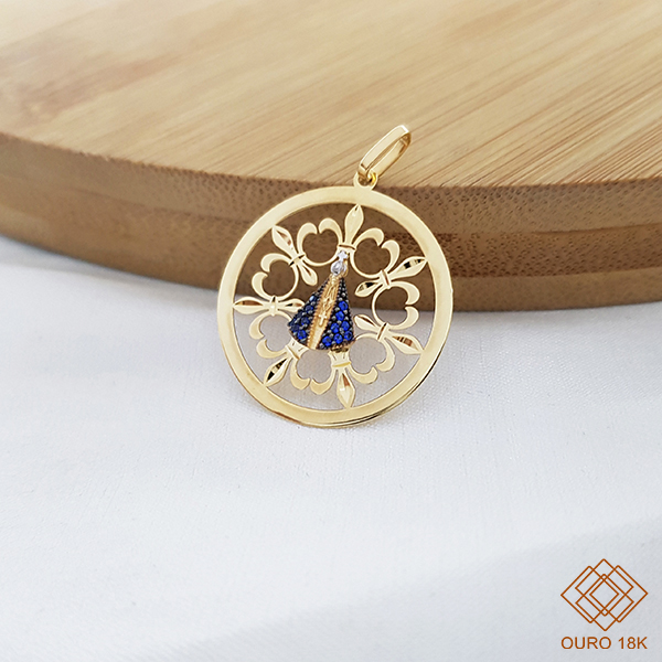 Pingente Nossa Senhora Aparecida Ouro 18k