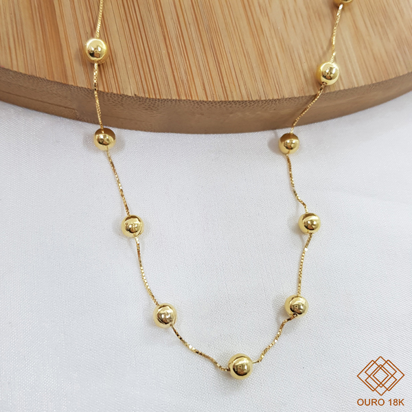Gargantilha Esferas Ouro 18k